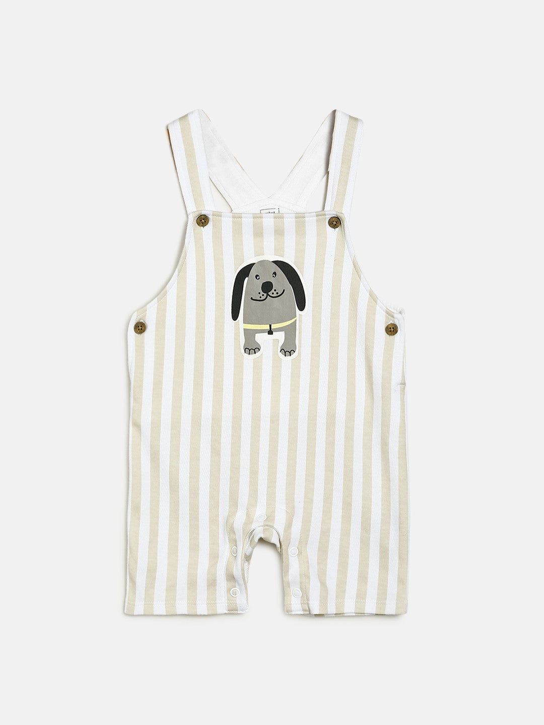 Boys White Dungaree Set