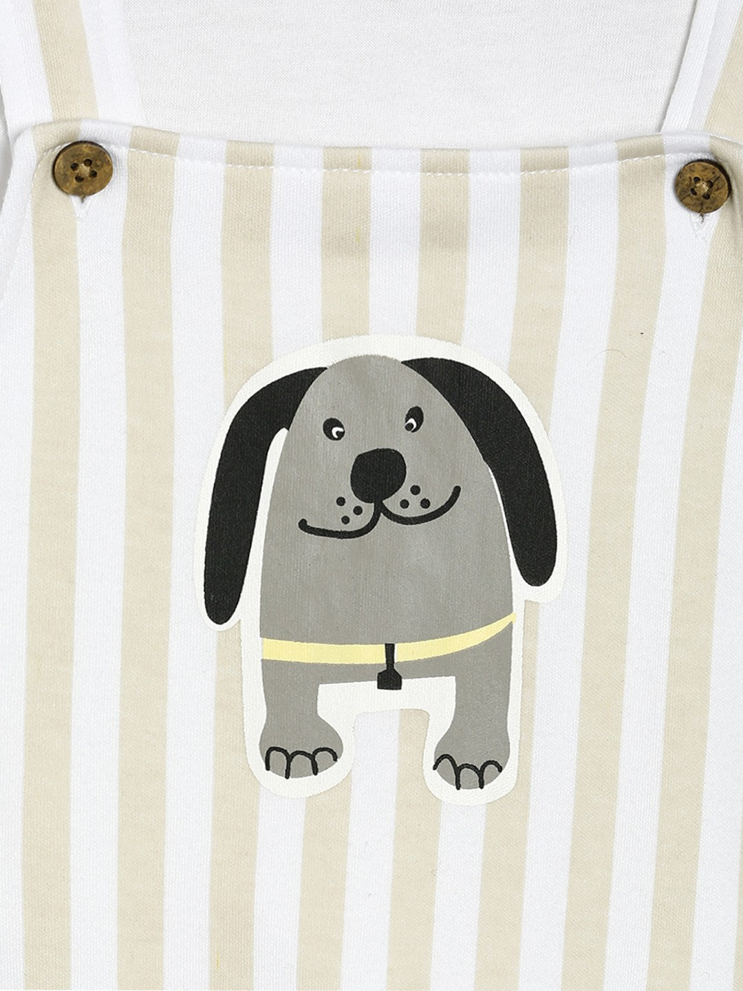 Boys White Dungaree Set
