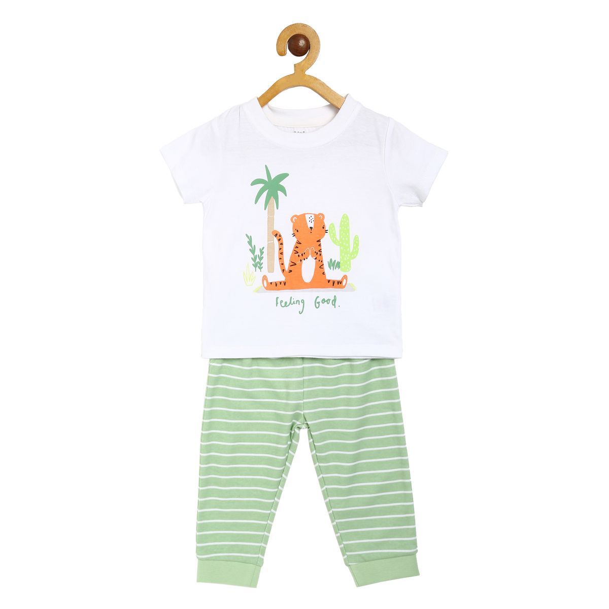 Boys Green T-Shirt and Knit Bottom