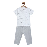 Boys Grey Pack Of 2 T-Shirt And Bottom