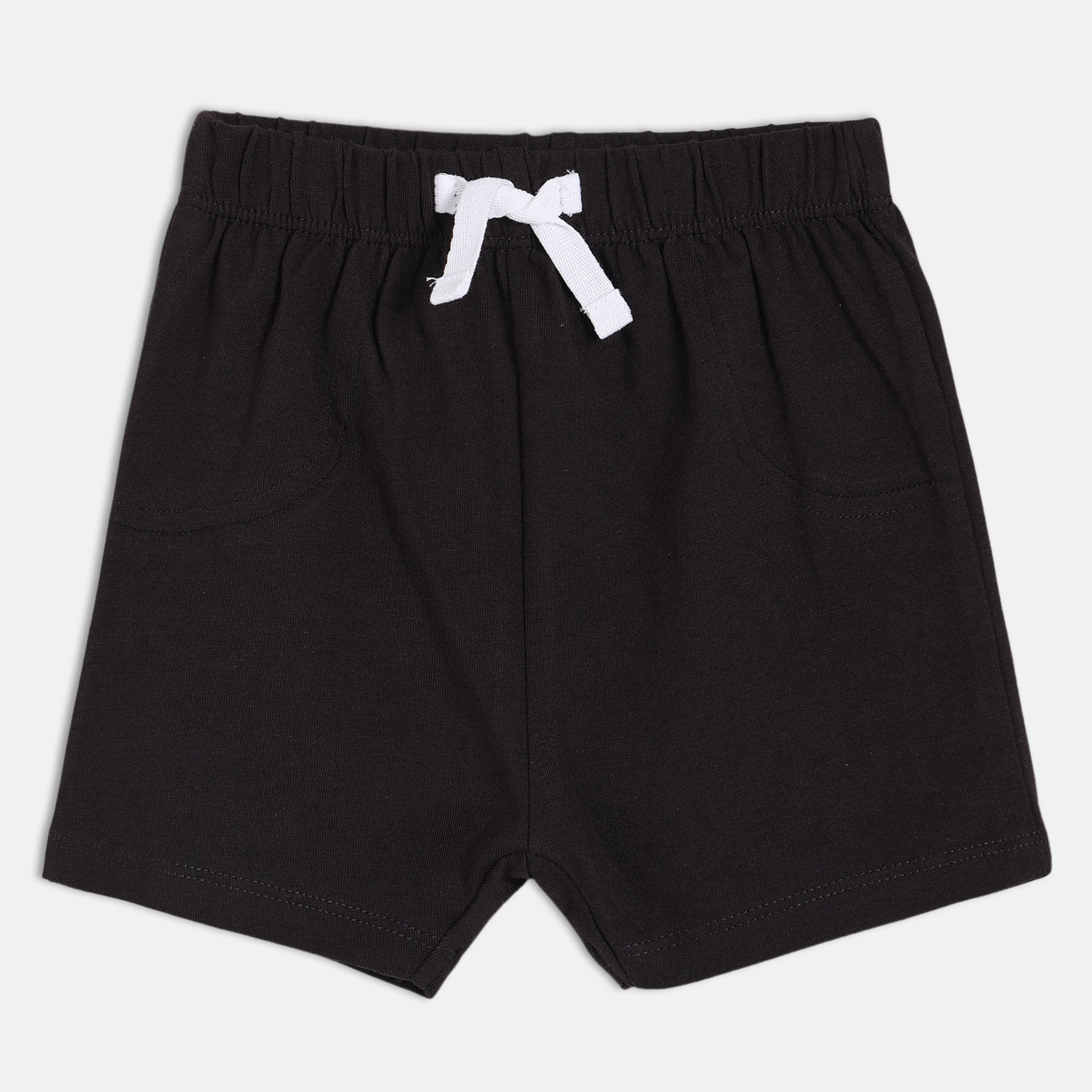 Baby Boys Bear Print T-Shirt and Solid Shorts Set , White and Black