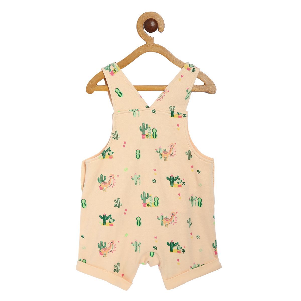 Girls Cream Pack Of 2 Dungaree Set