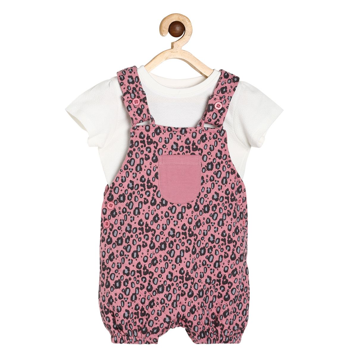 Girls Multicolor Pack Of 2 Dungaree Set