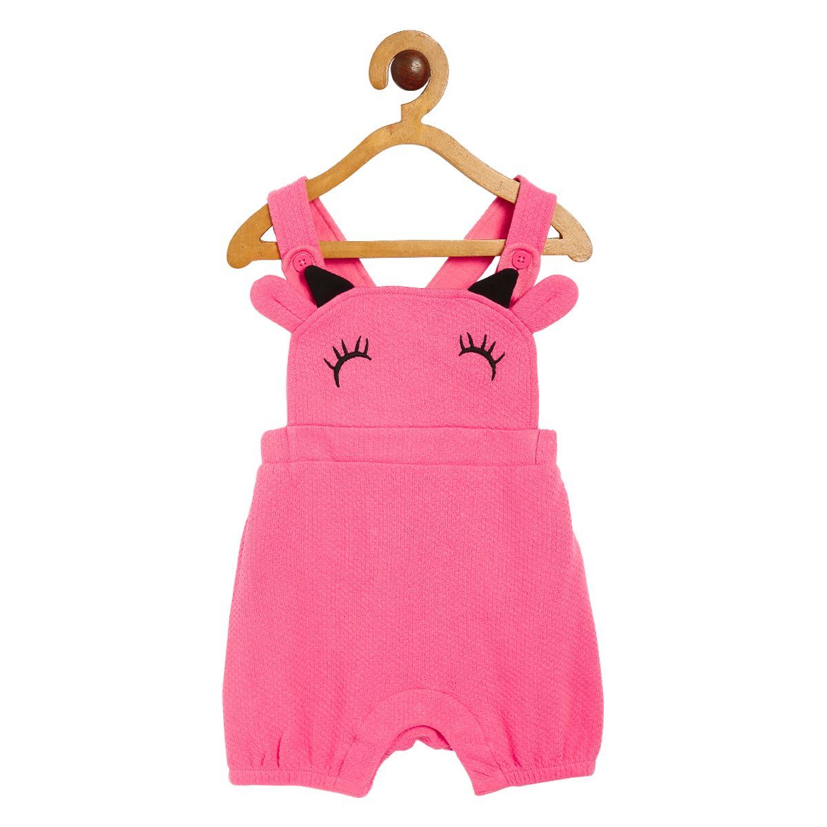 Girls Pink Pack Of 2 Dungaree Set