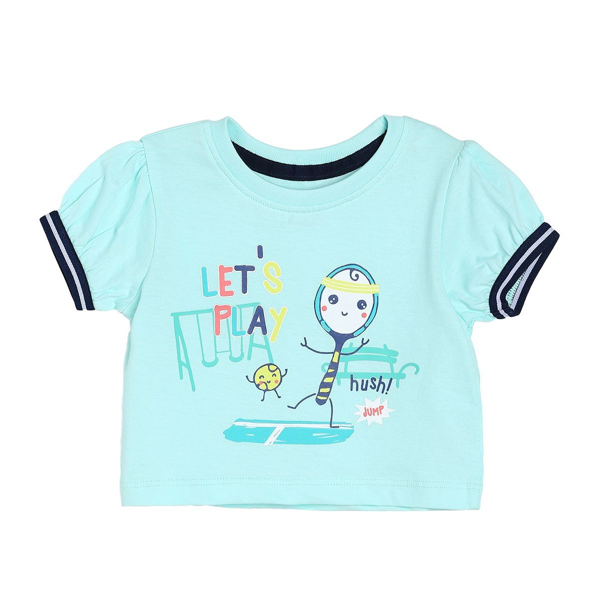 Baby Girls Printed Knit Top, Mint
