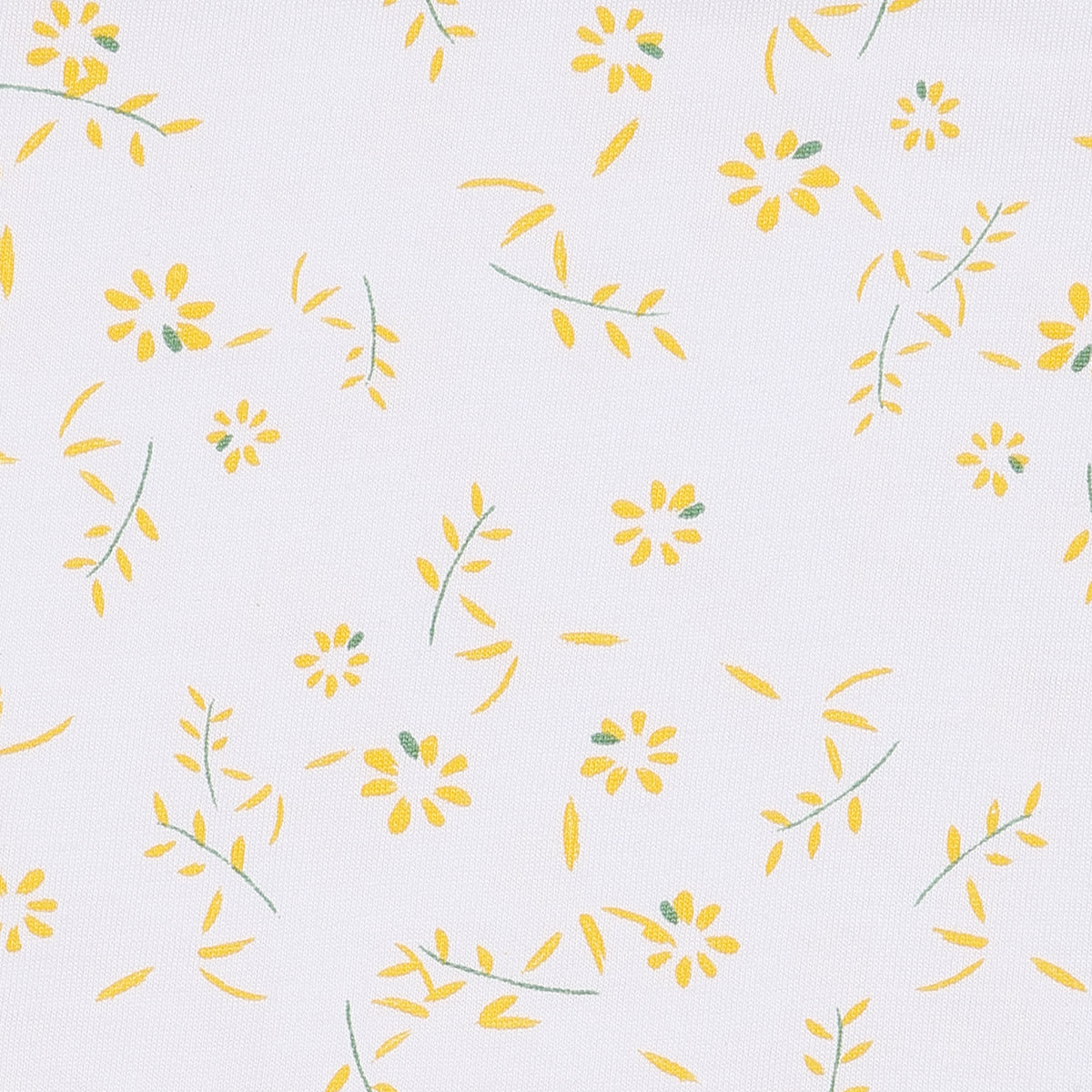 Baby Girls White and Yellow Floral Printed Cotton Regular Fit Flutter Sleeve Top