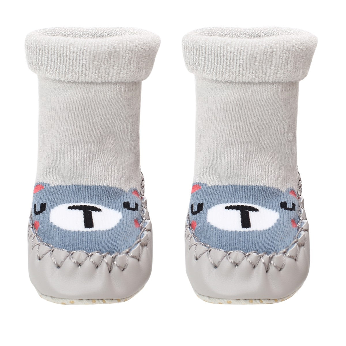 Baby Boys Animal Printed Moccasins Pack of 2, Grey