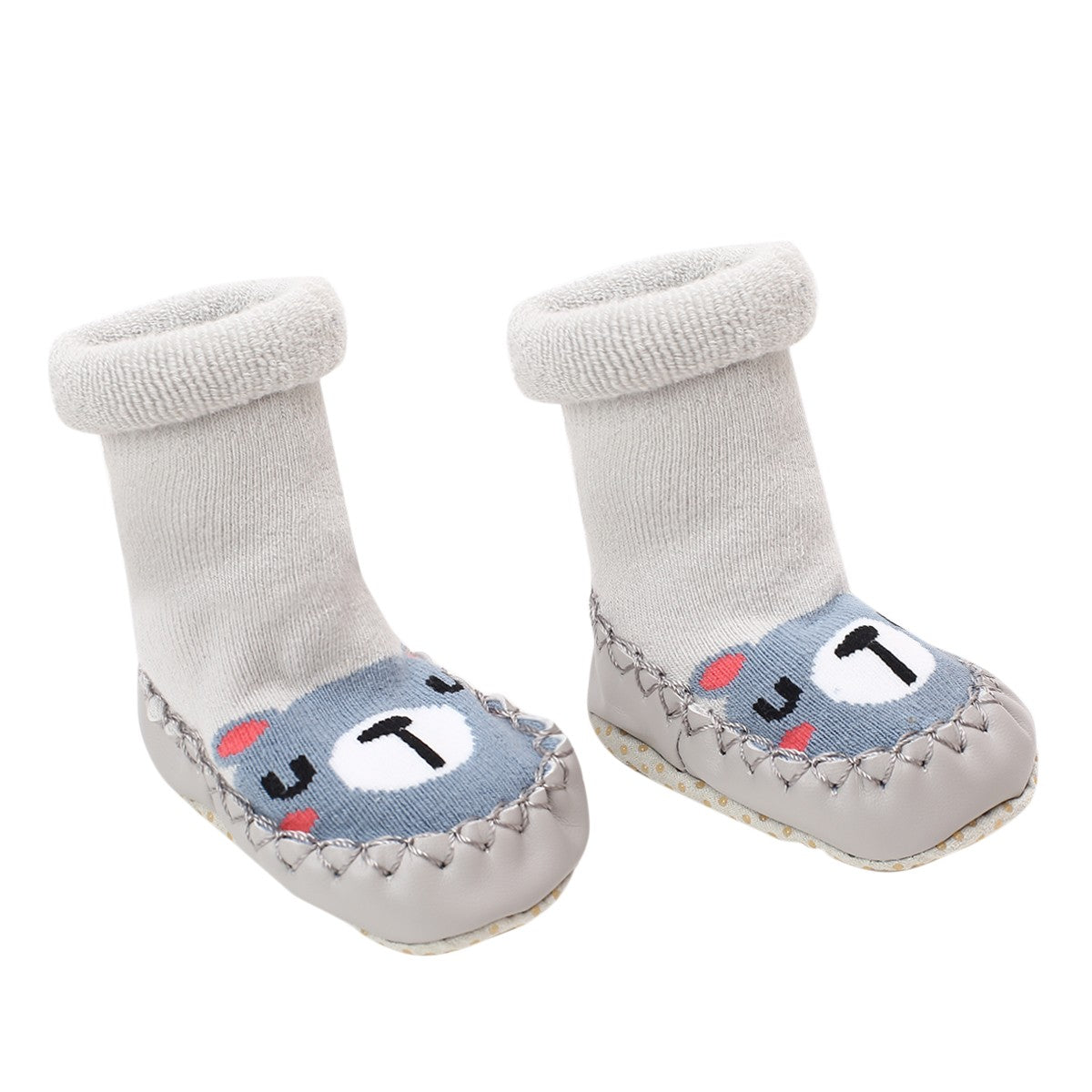 Baby Boys Animal Printed Moccasins Pack of 2, Grey