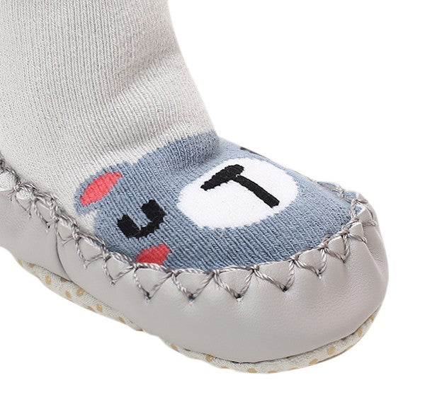 Baby Boys Animal Printed Moccasins Pack of 2, Grey