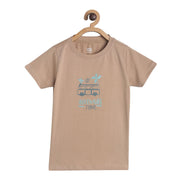 Boys Beige Pack Of 1 T-Shirt