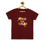 Boys Maroon Pack Of 1 T-Shirt