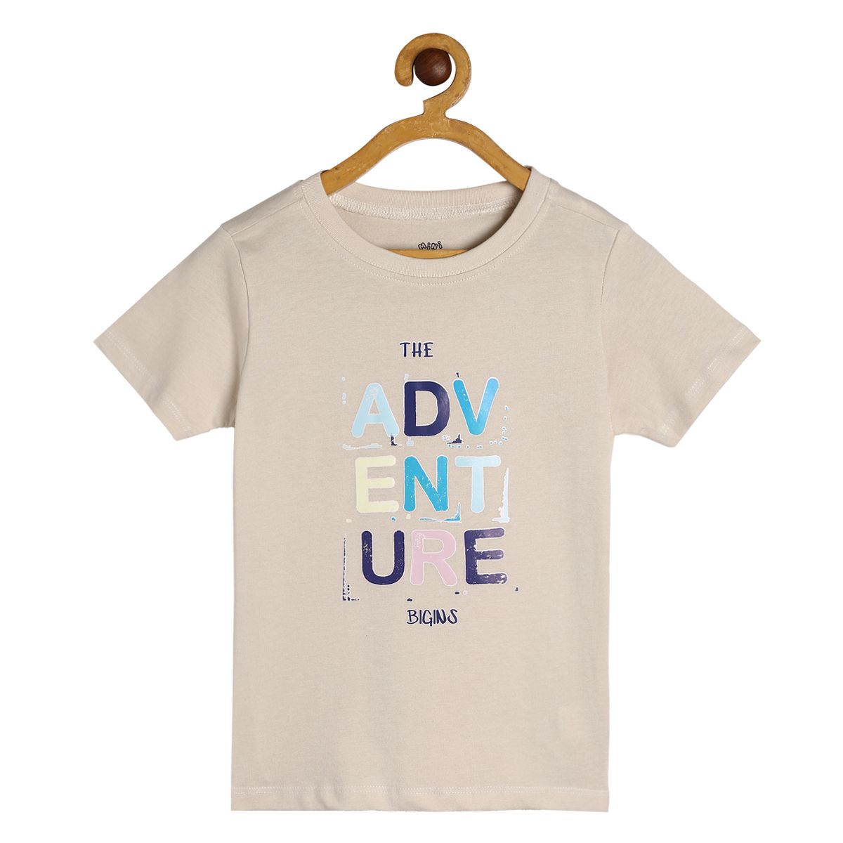 Boys Beige Pack Of 1 T-Shirt