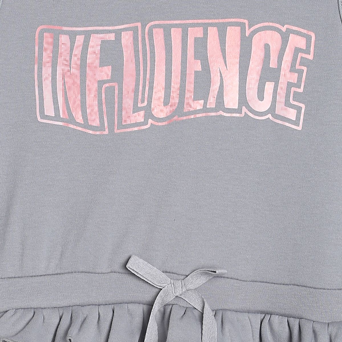 Girls Grey Pack Of 1 Dress