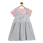 Girls Grey Pack Of 2 Pinny Set