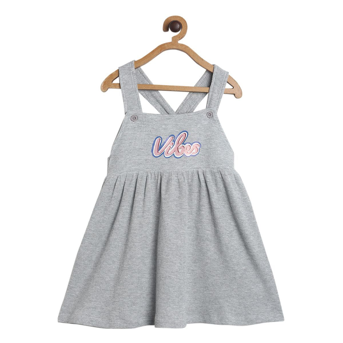 Girls Grey Pack Of 2 Pinny Set