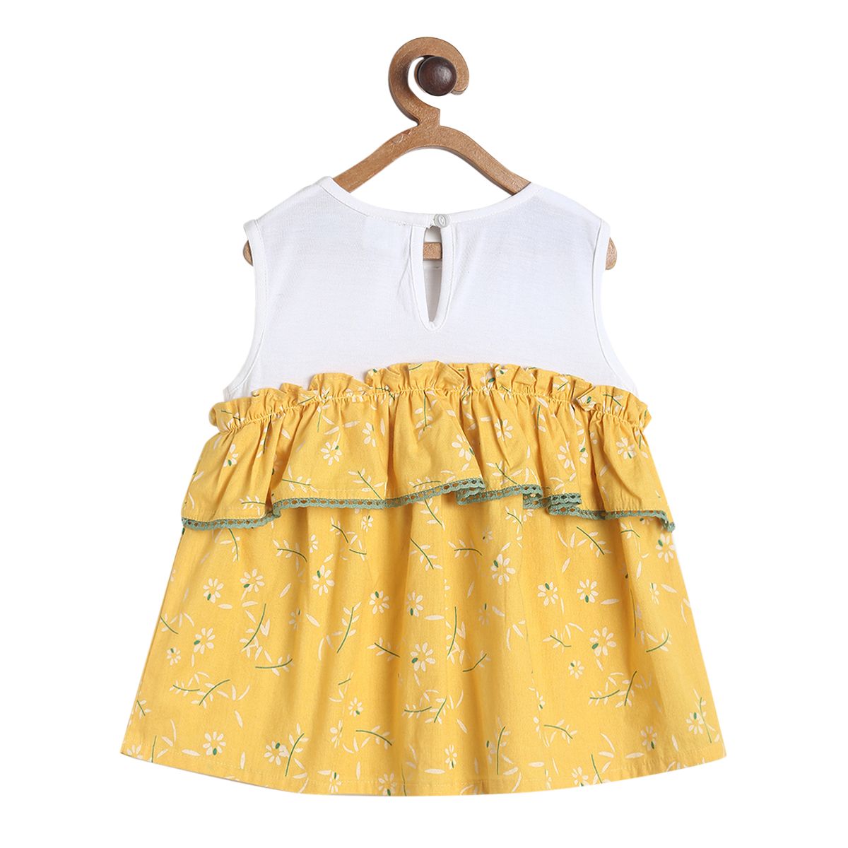 Girls Yellow Woven Top