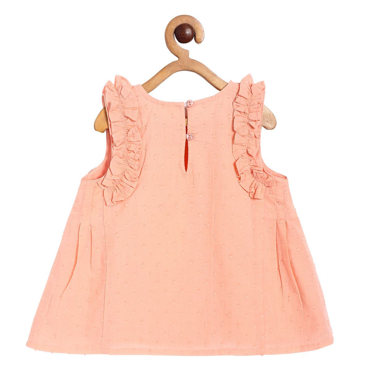 Girls Peach Pack Of 1 Woven Top