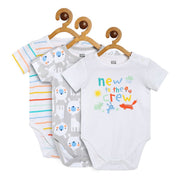 Boys Multicolor Pack Of 3 Body Suit