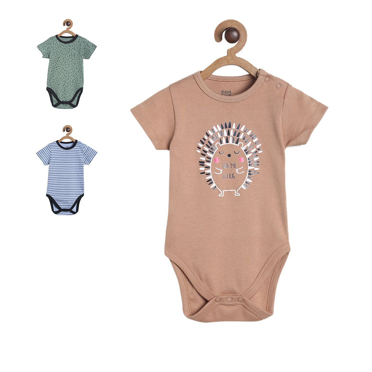 Boys Multicolor Pack Of 3 Body Suit