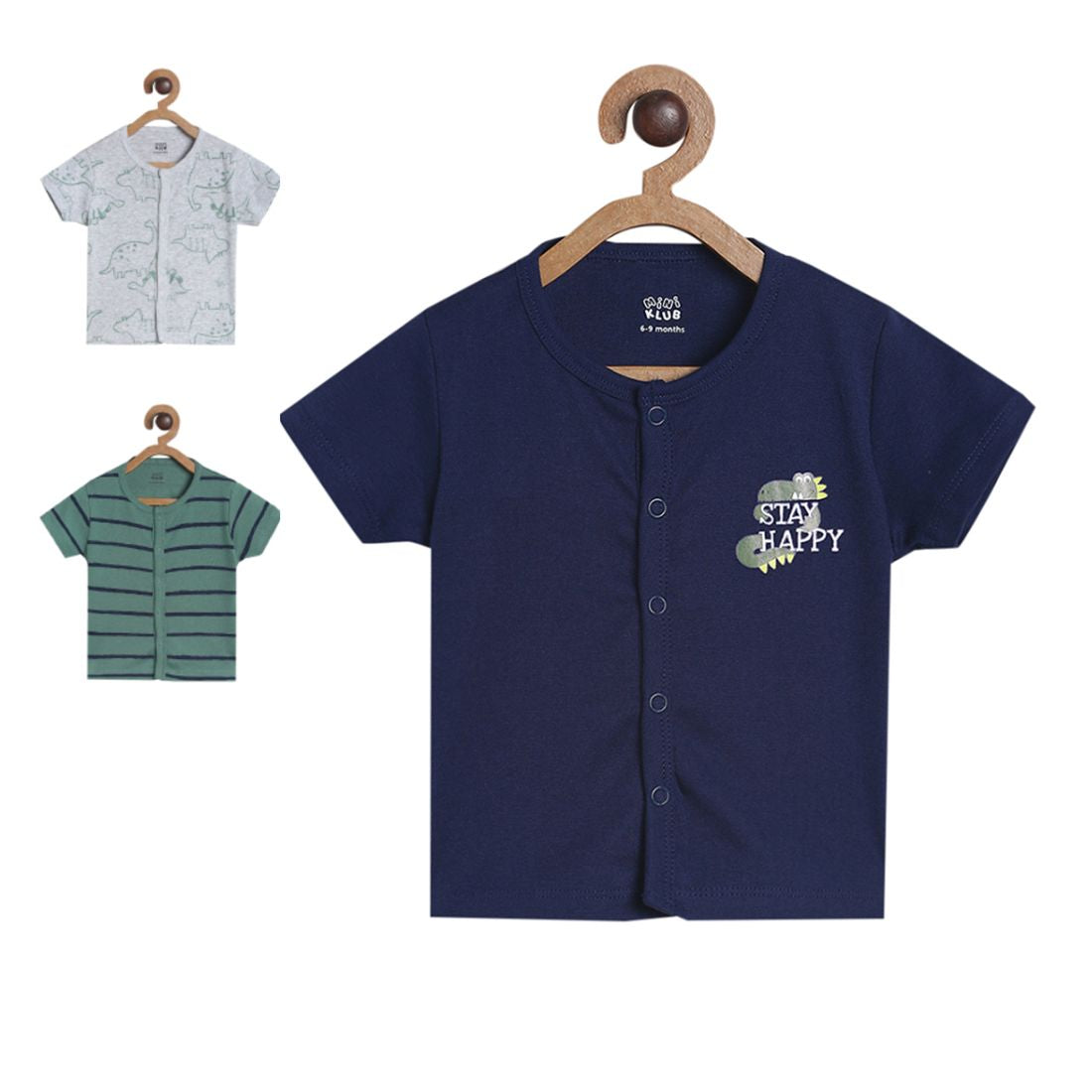 Boys Multicolor Pack Of 3 Front Open Vest