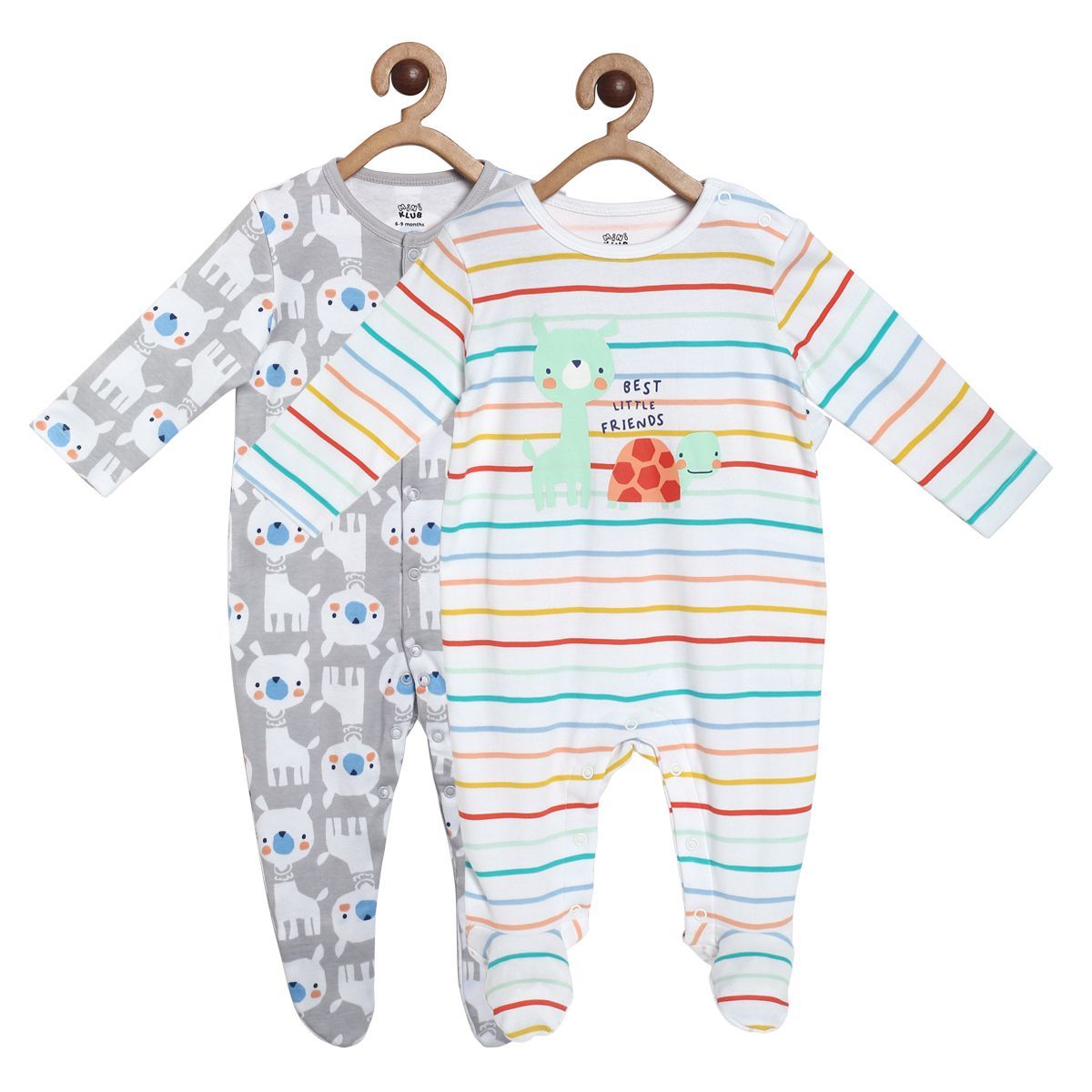 Boys Multicolor Pack Of 2 Sleep Suit