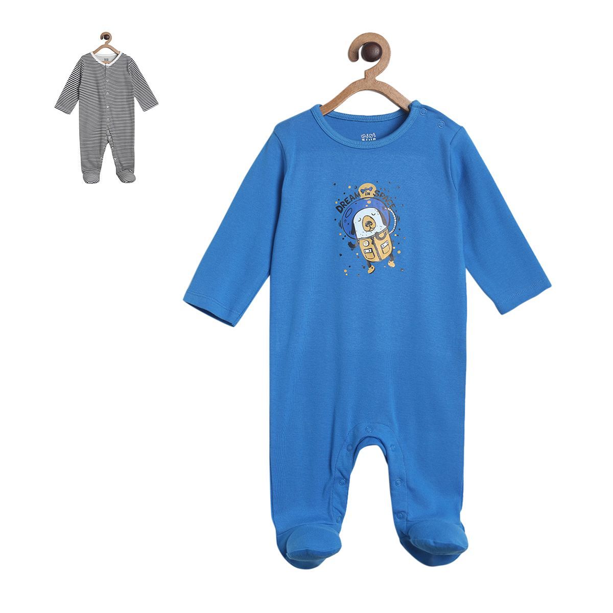 Boys Multicolor Pack Of 2 Sleep Suit