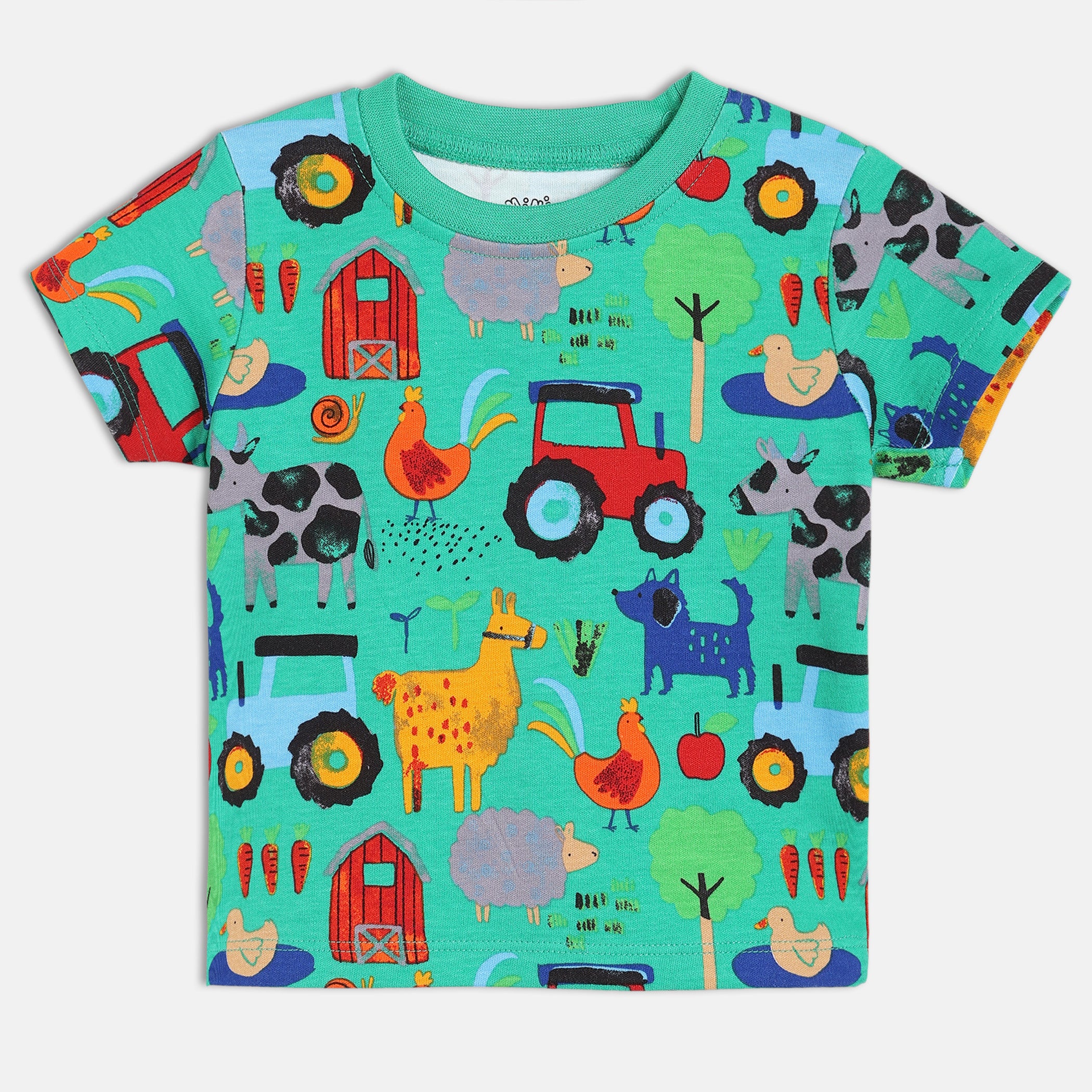 Baby Boys Printed Short Sleeve T-Shirts Pack of three, Red, Green and Light Blue
