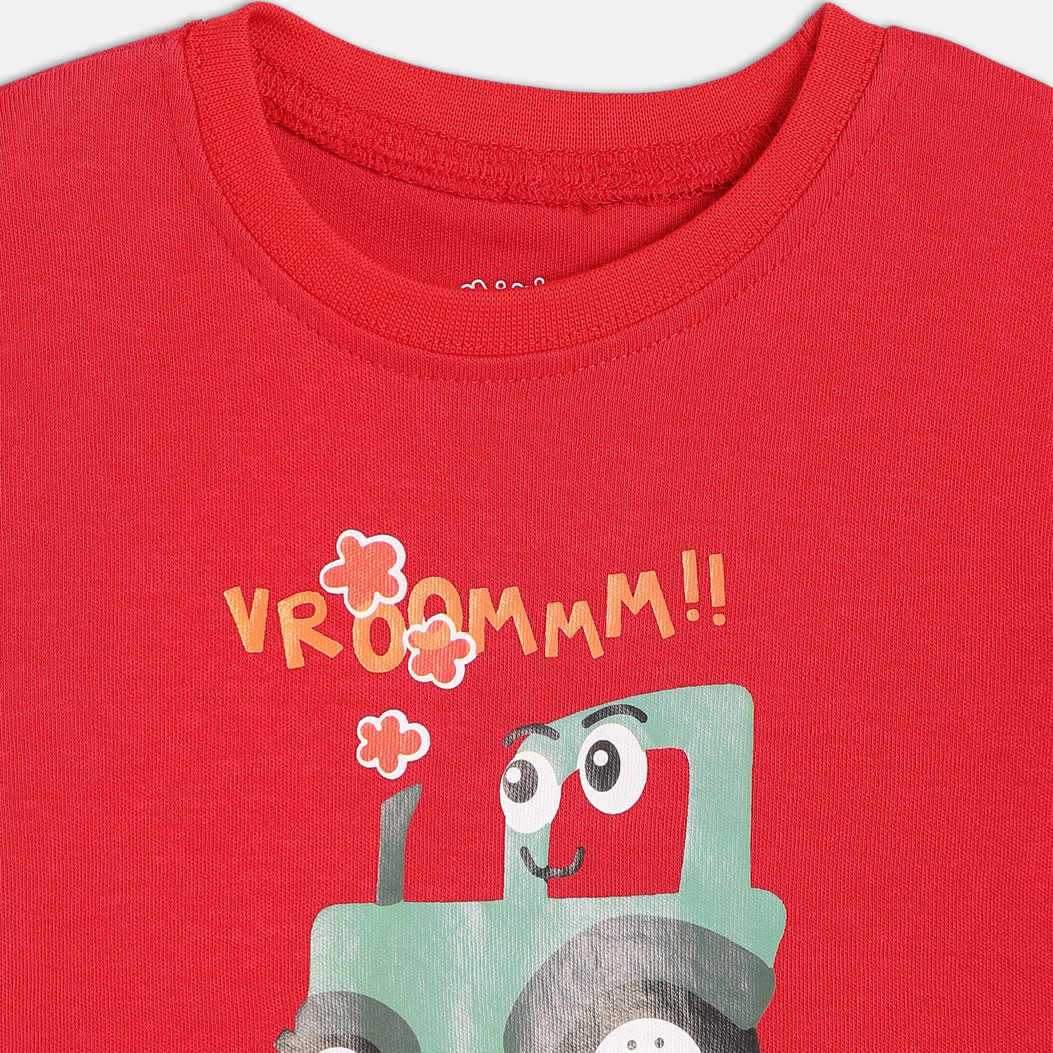 Baby Boys Printed Short Sleeve T-Shirts Pack of three, Red, Green and Light Blue