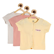 Girls Multicolor Pack Of 3 Front Open Vest