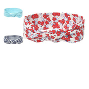 Girls Navy Blue, Coral and White Headband Pack of 3 Soft Stretch Hair Accessories