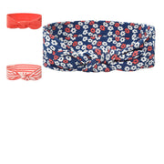 Girls Cream, Peach and Yellow Headband Pack of 3 Soft Stretch Floral Hair Accessories