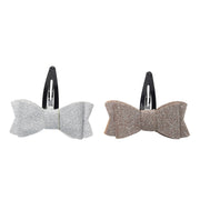 Girls Glitter Bow Hair Clips Pack of 2, Multicolour