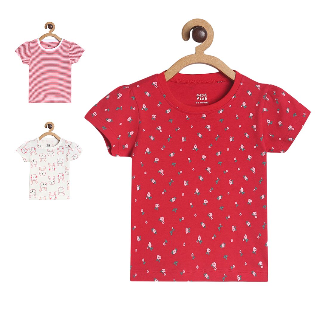 Girls Multicolor Pack Of 3 Knit Top