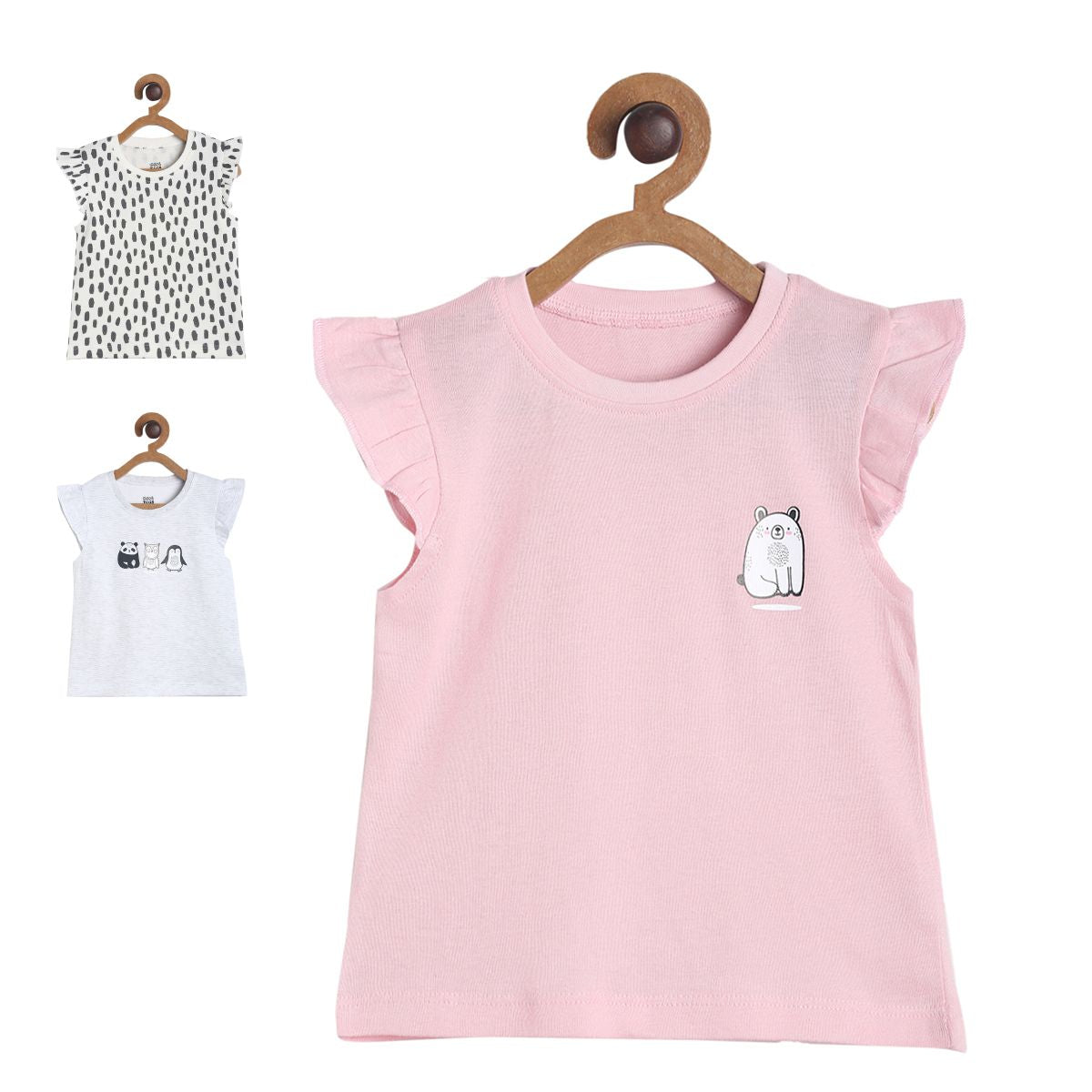 Girls Multicolor Pack Of 3 Knit Top