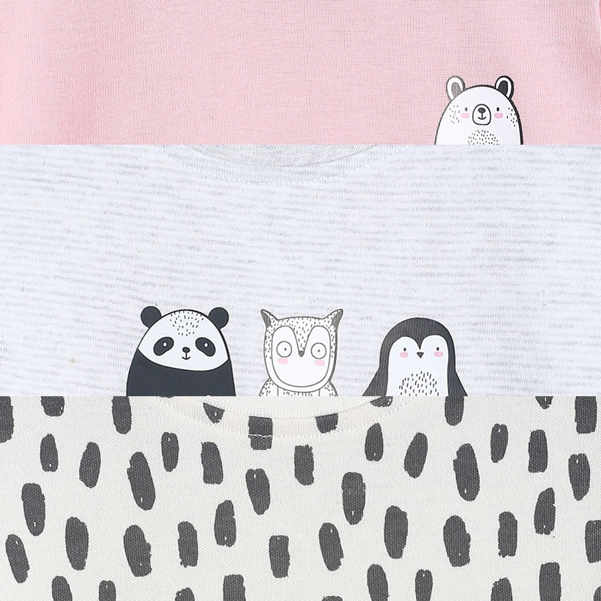 Girls Multicolor Pack Of 3 Knit Top