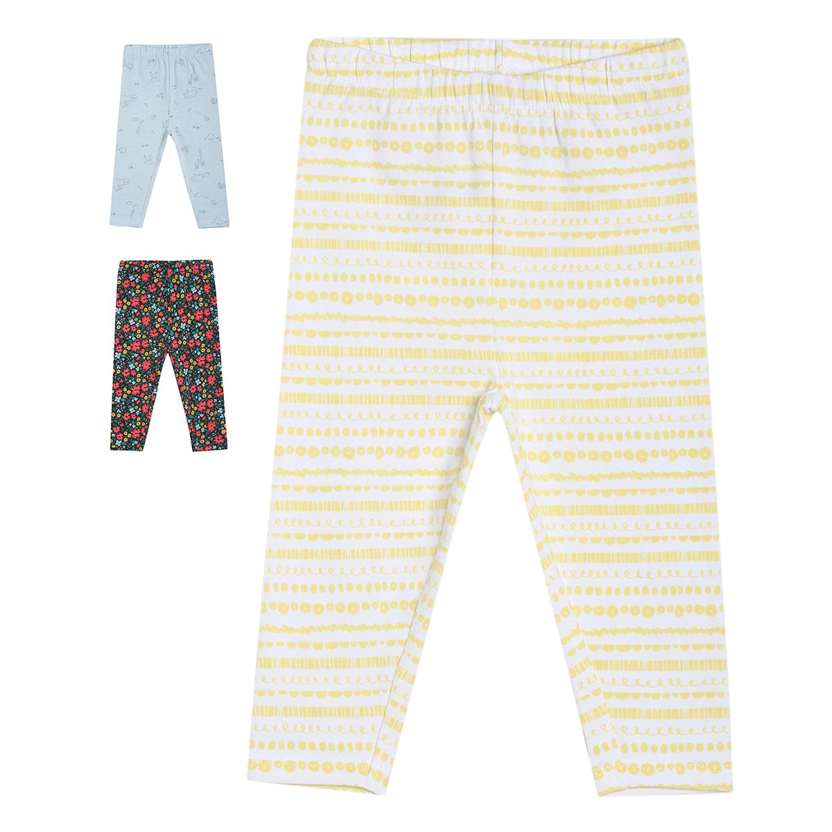 Girls Multicolor Pack Of 3 Legging