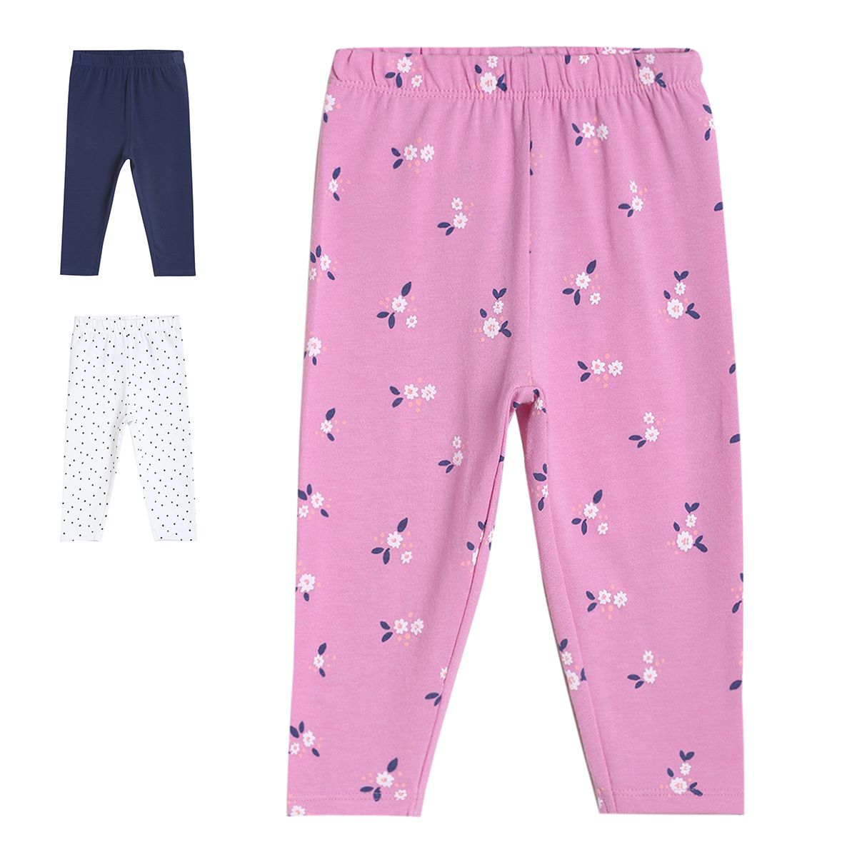 Girls Multicolor Pack Of 3 Legging