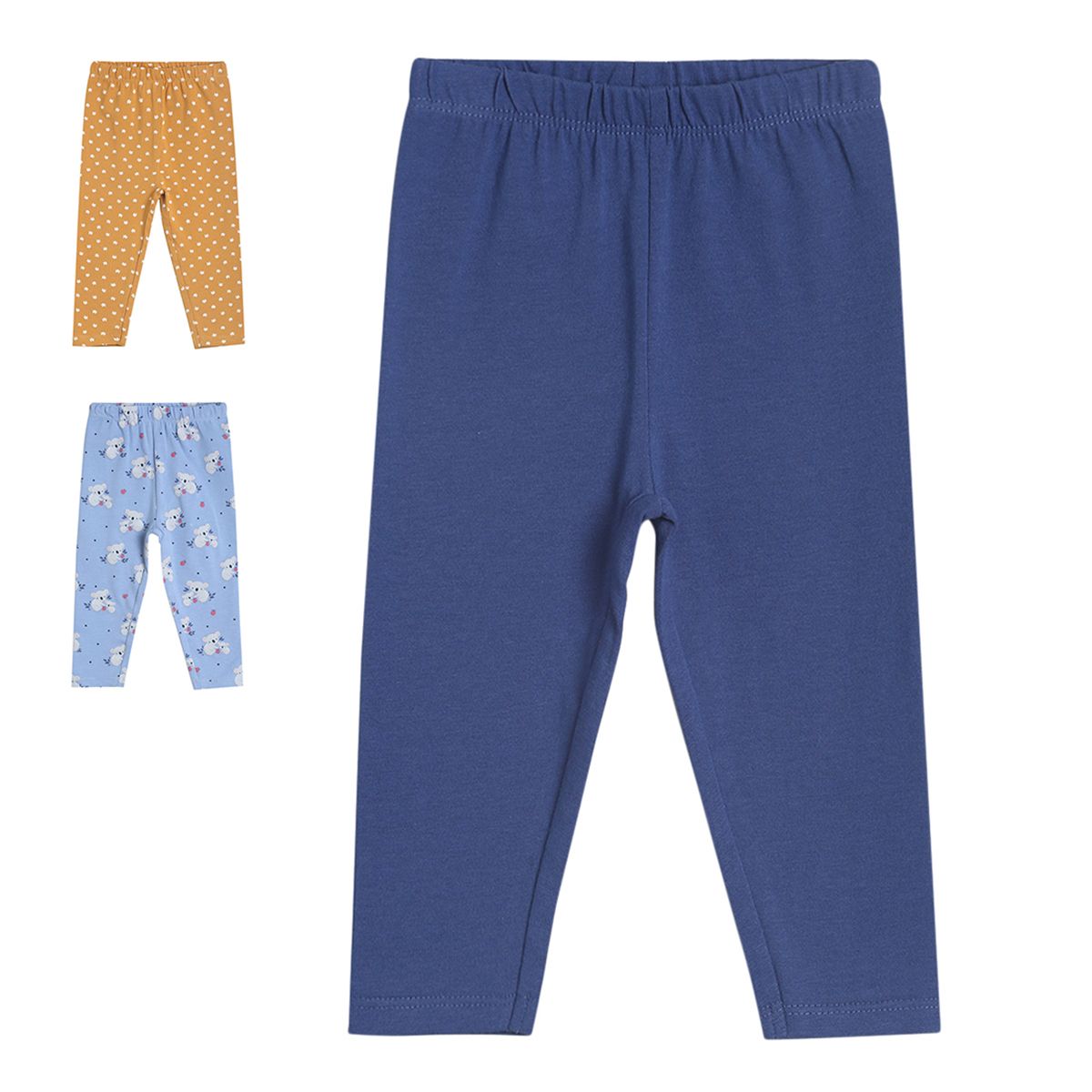 Girls Multicolor Pack Of 3 Legging