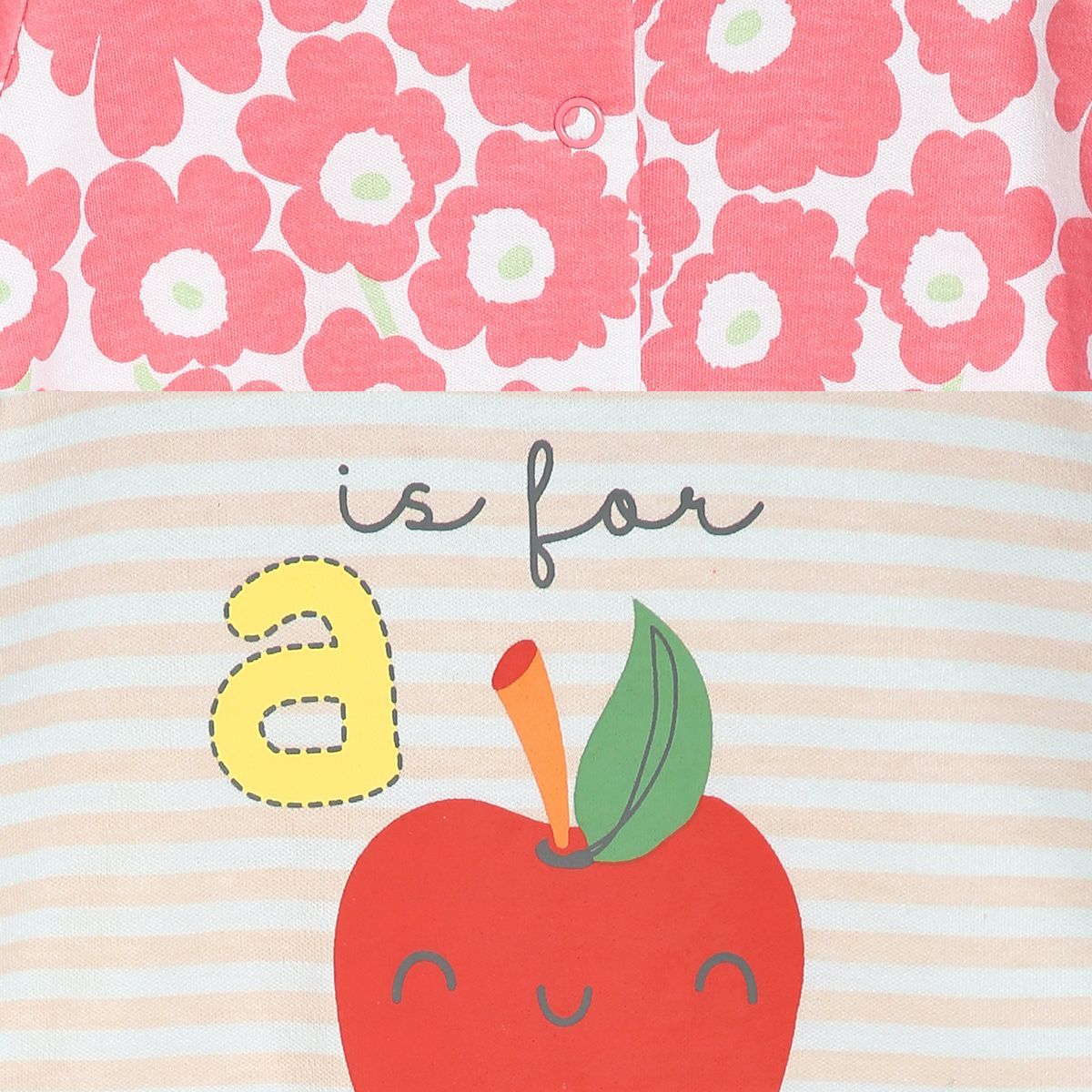 Pack of 2 sleepsuit - light grey & pink for New Born