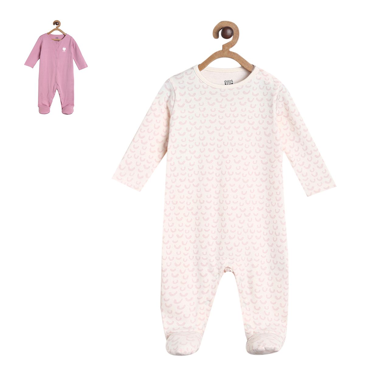 Girls Multicolor Pack Of 2 Sleep Suit