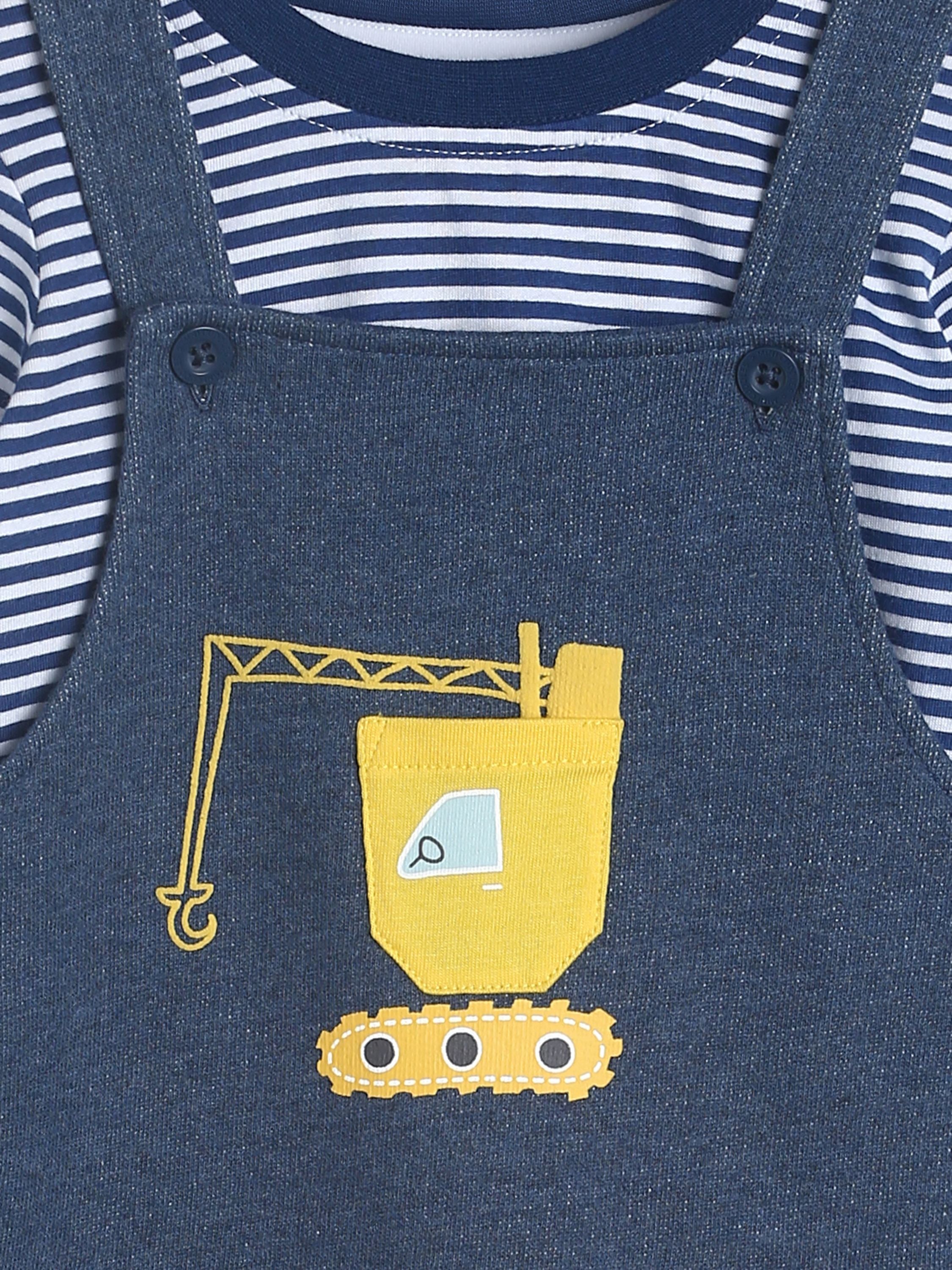 Boys Navy Dungaree Set