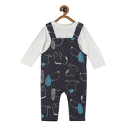 Boys Charcoal Pack Of 2 Dungaree Set