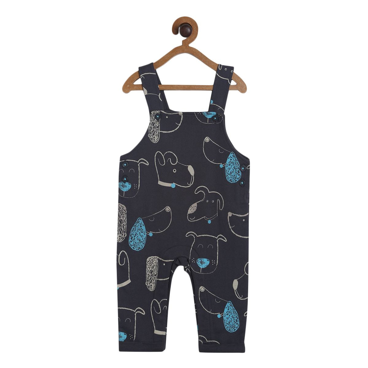 Boys Charcoal Pack Of 2 Dungaree Set
