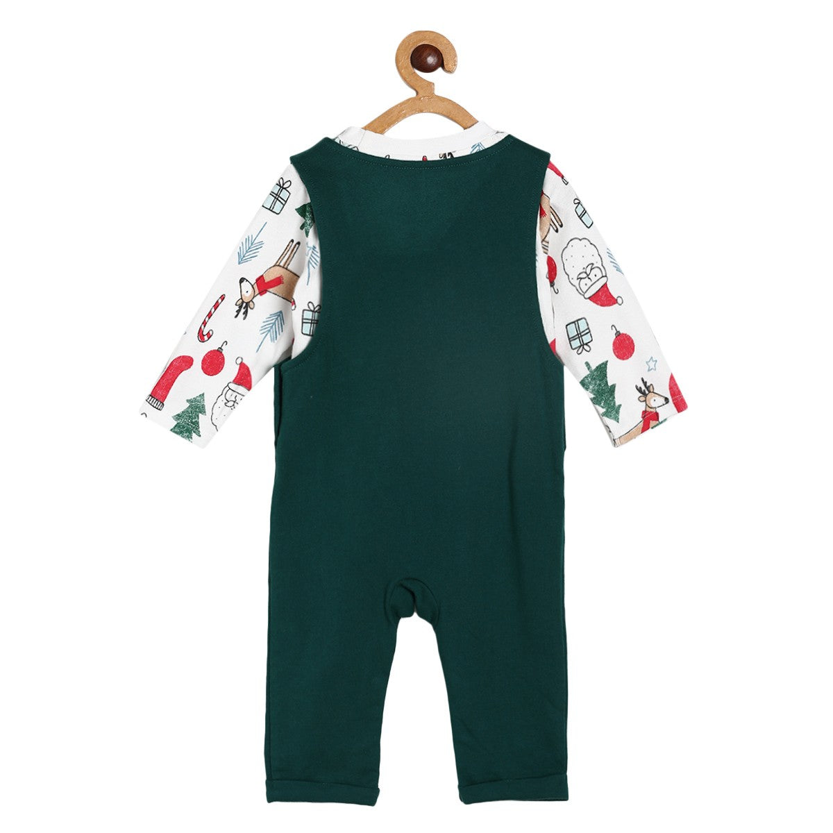 Boys Green Dungaree Set