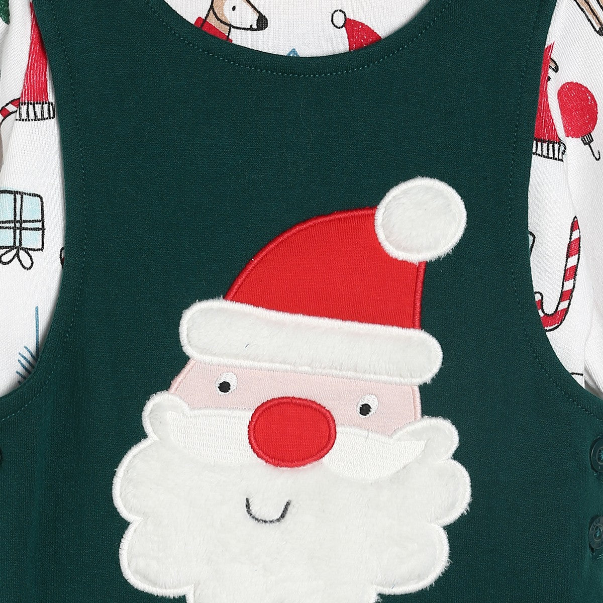 Boys Green Dungaree Set