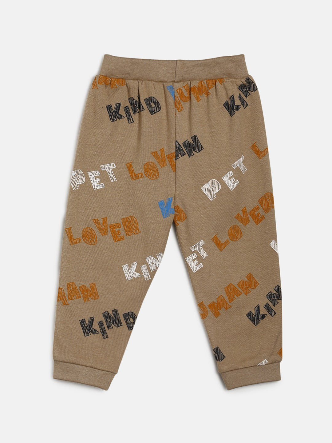 Baby Boys Typography Print Jogger Pants, Beige