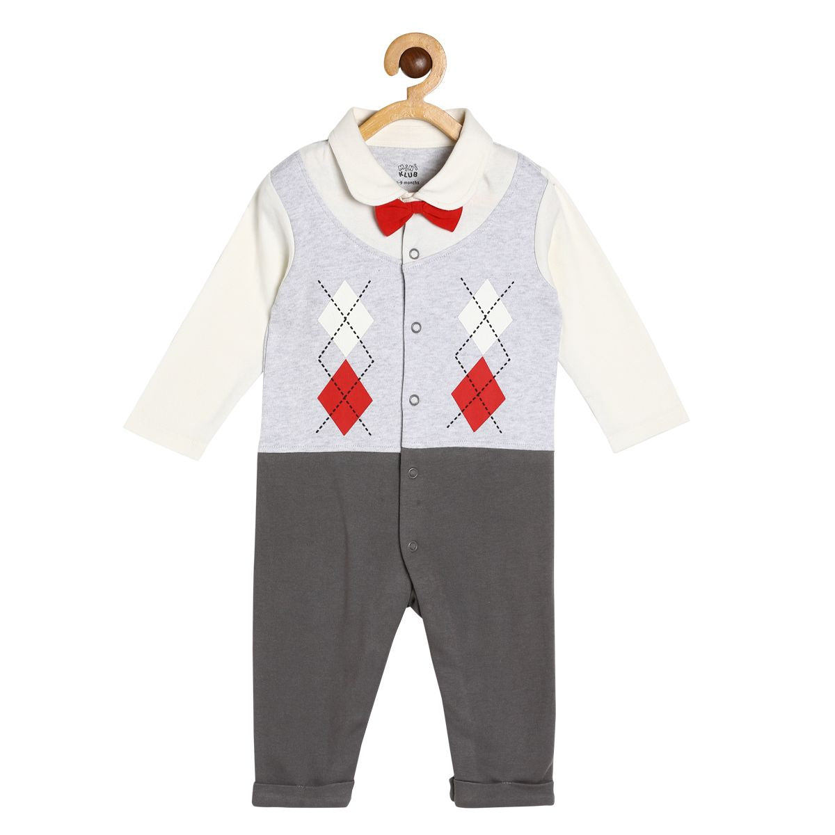 Boys Grey Pack Of 1 Romper