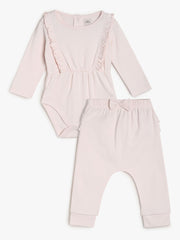 Girls Pink Bodysuit and Knit Bottom