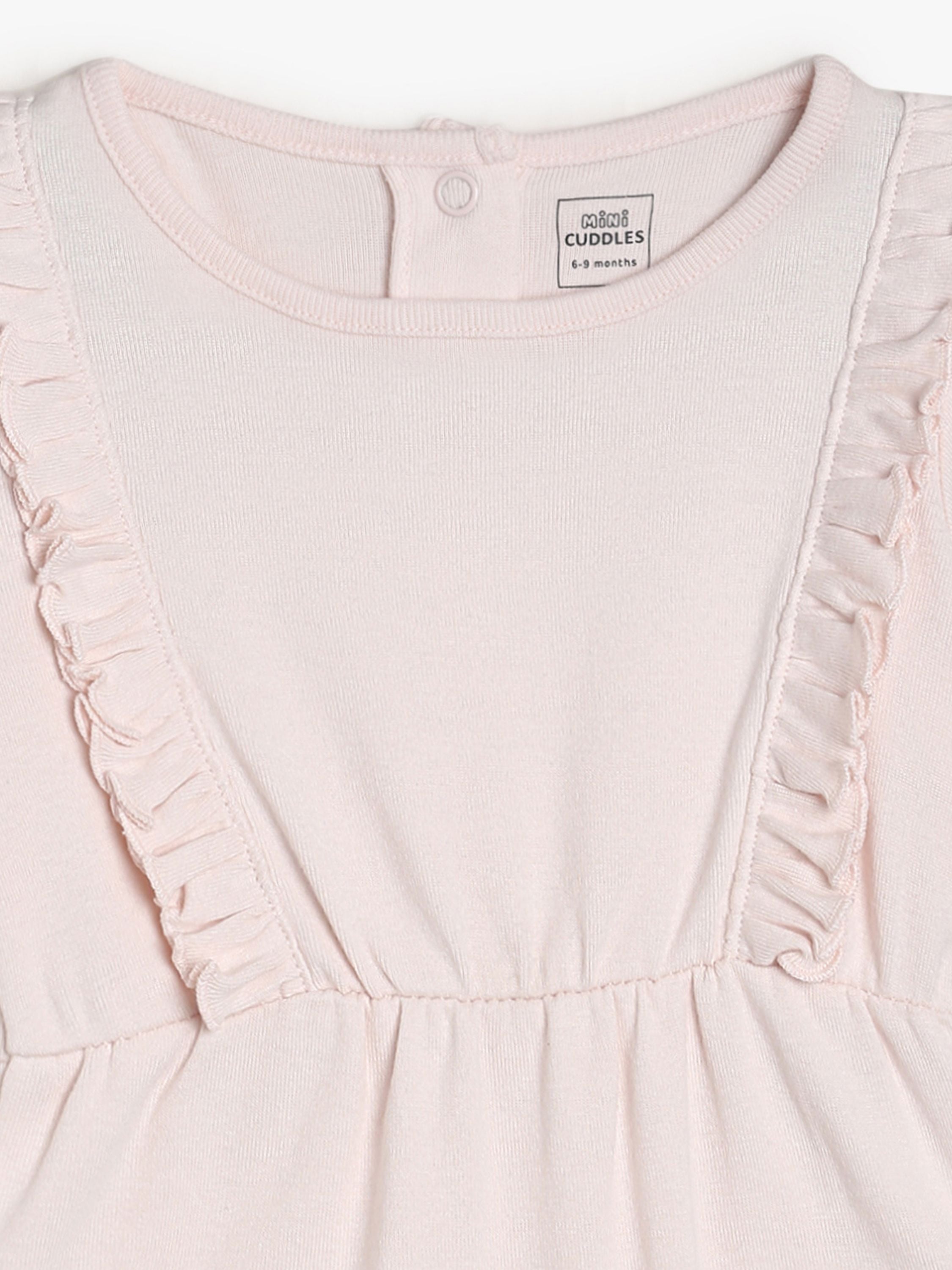 Girls Pink Bodysuit and Knit Bottom