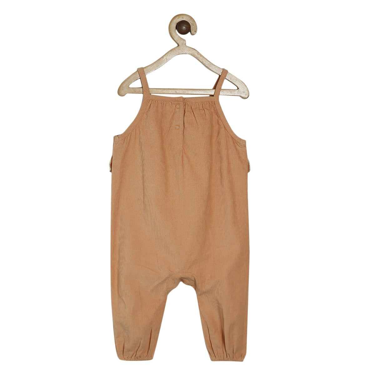Girls Peach Pack Of 2 Dungaree Set